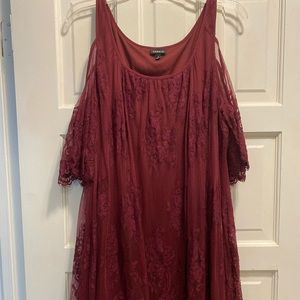 Torrid Red Open Shoulder Dress